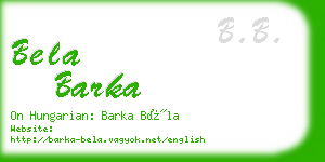 bela barka business card